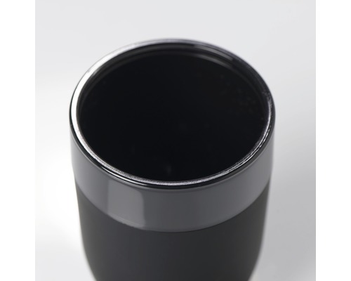 Oberansicht eines schwarzen Thermobechers