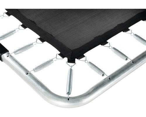Vue détaillée de la suspension et du cadre du trampoline