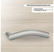 Edelstahl Türgriff mit Vierkantstift 8 x 105 Millimeter