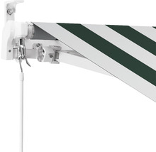 Store banne à bras articulé 3x2,5 tissu rayé vert/blanc châssis RAL 9003 blanc de sécurité-thumb-3
