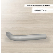 Türdrückerpaar inklusive Vierkantstift 8 x 105 Millimeter
