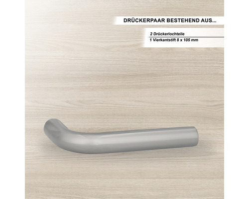 Türdrückerpaar inklusive Vierkantstift 8 x 105 Millimeter