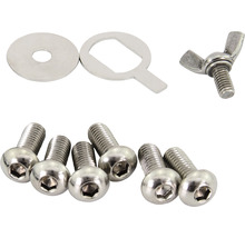 Set mit Schrauben, Unterlegscheibe, Bügelscheibe und Flügelmutter