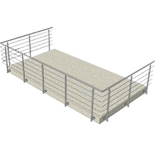 Balkon mit Geländer aus Metall