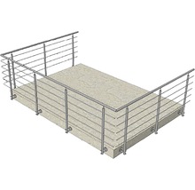 Terrasse mit Geländer aus Edelstahl