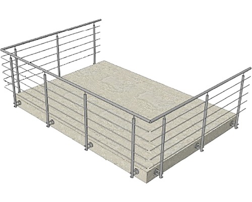 Terrasse mit Geländer aus Edelstahl