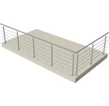 Edelstahlgeländer auf Betonuntergrund