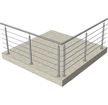 Geländer mit Edelstahlseilen auf Betonuntergrund