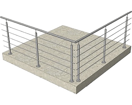Geländer mit Edelstahlseilen auf Betonuntergrund