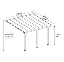 Terrassenüberdachung Palram – Canopia Olympia 3x4.2 425 x 295 cm RAL7016 grau