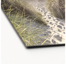 Image en verre acrylique avec motif de plage, paysage de dunes