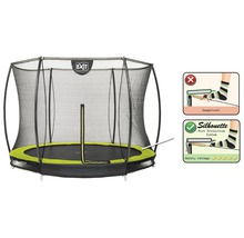 Trampoline EXIT Silhouette avec filet de sécurité et illustrations sur la protection des pieds