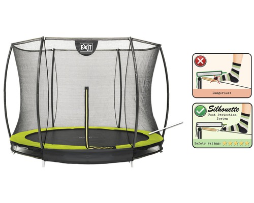 Trampoline avec filet de sécurité et système de protection des pieds Silhouette