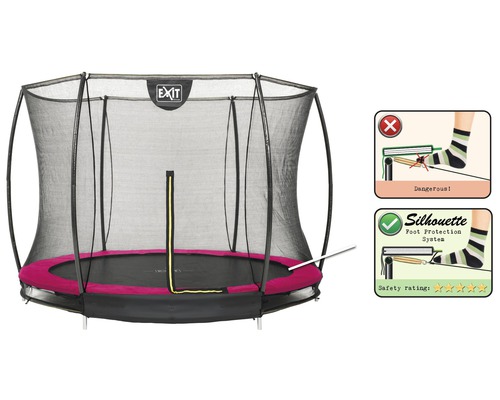 Trampoline avec filet de sécurité et système de protection des pieds Silhouette