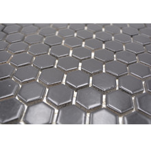 Mosaïque céramique Hexagon HX065 uni noir mat 26x30 cm