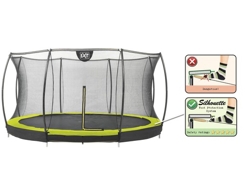 Trampoline avec filet de sécurité et système de protection des pieds