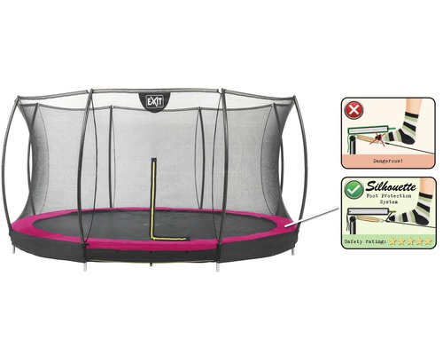 Trampoline avec filet de sécurité et protection de bordure pour l''extérieur