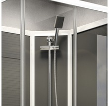 Cabine de douche SCHULTE ExpressPlus Korfu II 94 x 110 x 215 cm alu-naturel noir avec chauffe-eau et pompe-thumb-2