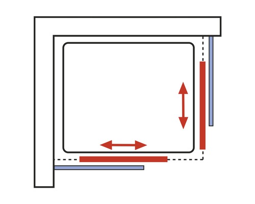 Illustration des possibilités de réglage d''un meuble