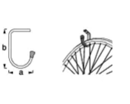 Support de jante de vélo pour montage mural, avec dimensions
