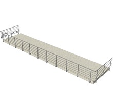 Balkon mit Edelstahlgeländer.