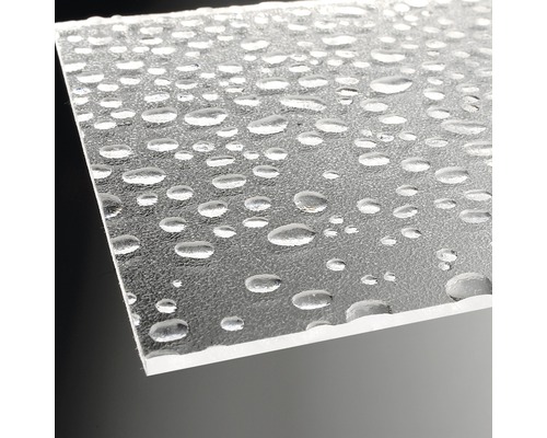 Strukturglasplatte mit Tropfenmuster