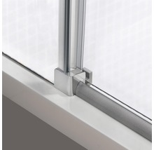 Douche accès d'angle avec porte coulissante Breuer Fara 6 80x80 cm verre transparent profilé couleur blanc-thumb-1