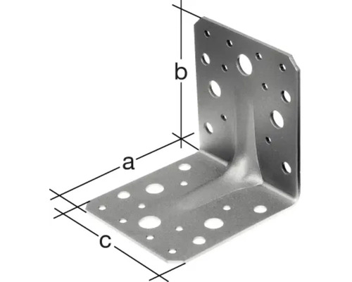 Connecteur d''angle avec trous pour fixation avec les dimensions a, b et c
