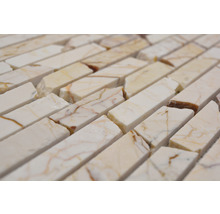 Mosaïque en pierre naturelle Quadrat golden cream poli 30.5x32.2 cm-thumb-2