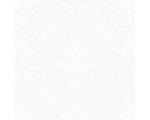 Papier peint blanc à motifs floraux