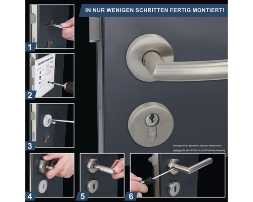 Anleitung zur Montage einer Türgarnitur in wenigen Schritten.