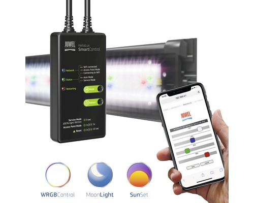 Juwel HeliaLux SmartControl mit Aquariumbeleuchtung und Smartphone-App zur Steuerung von WRGB, Mondlicht und Sonnenuntergang