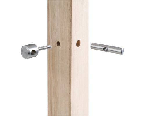 Poteau en bois avec raccords en acier inoxydable