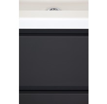 Badmöbel-Set Sanox Evora BxHxT 81 x 170 x 45,5 cm Frontfarbe anthrazit matt mit Waschtisch Keramik weiß und Waschtischunterschrank Waschtisch Spiegel mit LED-Beleuchtung-thumb-7
