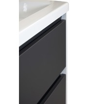 Badmöbel-Set Sanox Evora BxHxT 81 x 170 x 45,5 cm Frontfarbe anthrazit matt mit Waschtisch Keramik weiß und Waschtischunterschrank Waschtisch Spiegel mit LED-Beleuchtung-thumb-4