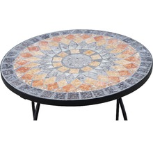 Table ronde en mosaïque avec structure métallique pour l''extérieur