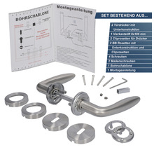 Türdrücker Set mit Montageanleitung und Zubehör