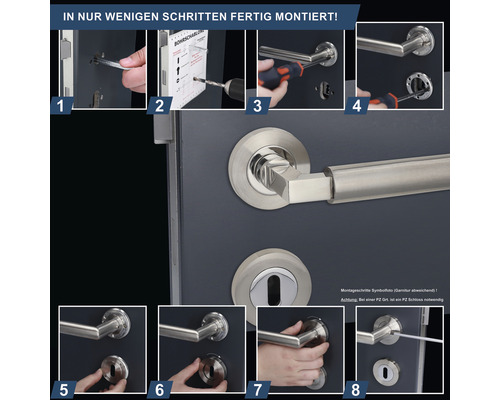 Montage einer Türgarnitur in acht Schritten