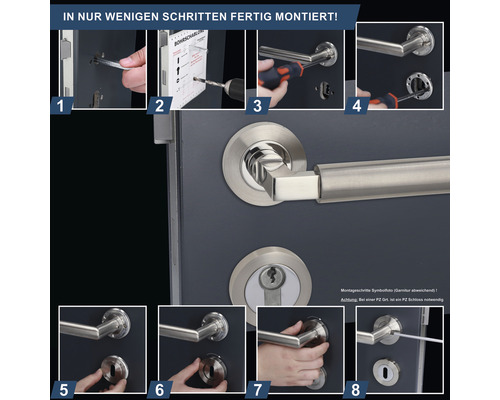 Instructions de montage d''une garniture de porte en huit étapes