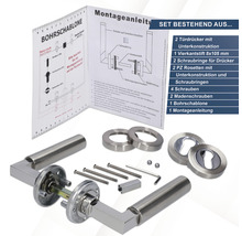 Türdrücker Set mit Montageanleitung und Bohrschablone