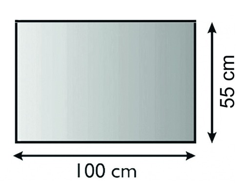 Miroir rectangulaire mesurant 100 centimètres sur 55 centimètres