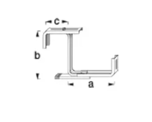 Dessin d''un profilé avec les dimensions a, b et c.