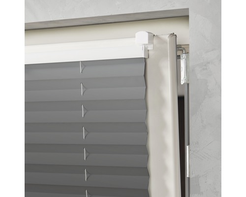 Store plissé SOLUNA sans perçage Thermo occultant avec guidage latéral, gris, 60x130 cm Store plissé SOLUNA sans perçage Thermo occultant avec guidage latéral, gris, 60x130 cm