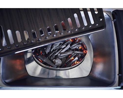 Grill mit Holzkohle und Grillrost