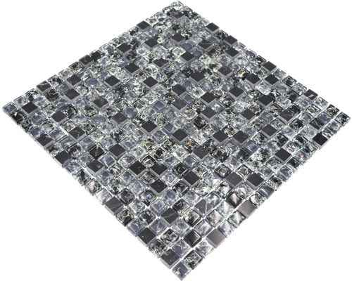 Mosaïque carrée en verre et pierre naturelle