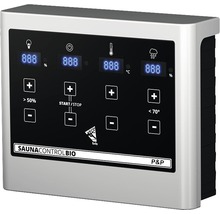 Plug & Play Sauna Karibu Kanja inkl. 3,6 kW Bio Ofen u.ext.Steuerung ohne Dachkranz mit Holztüre aus Isolierglas wärmegedämmt-thumb-6