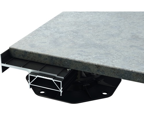 Dalle de terrasse sur plots avec profilé en aluminium