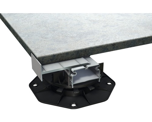 Terrassenplatte mit Unterkonstruktion und Stelzlager