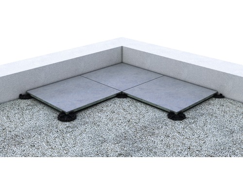 Terrassenplatten auf Stelzlager im Eckbereich