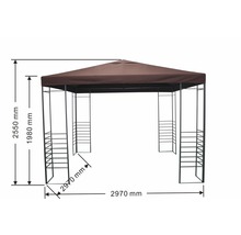 Pavillon Design, 3x3x2,55 m Polyester rotbraun-thumb-2